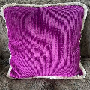 NWT Anthropologie Valentina Velvet Fringe Pillow, 18 x 18